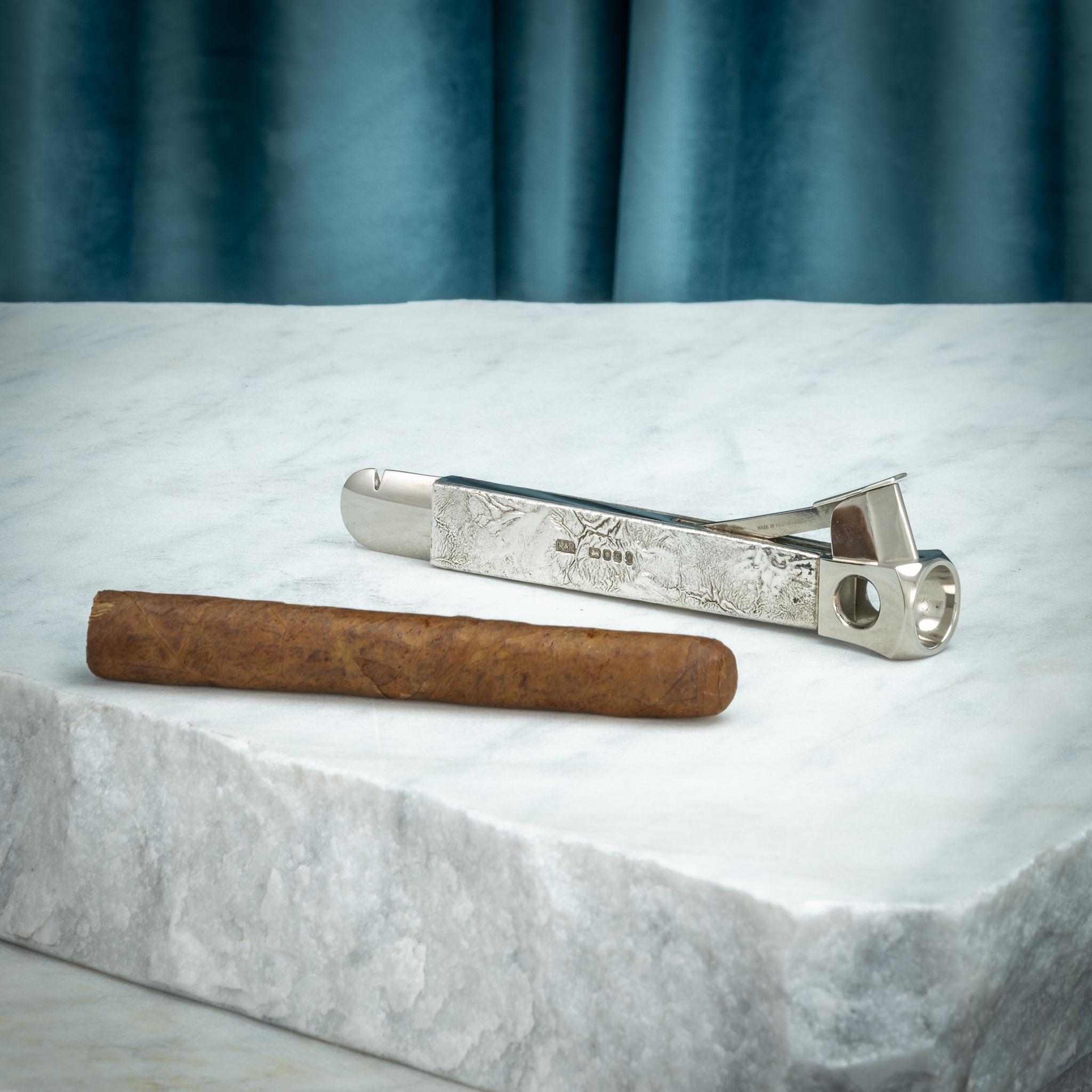 Samorodok Sterling Silver Cigar Cutter, Hallmarked, London 1977 1