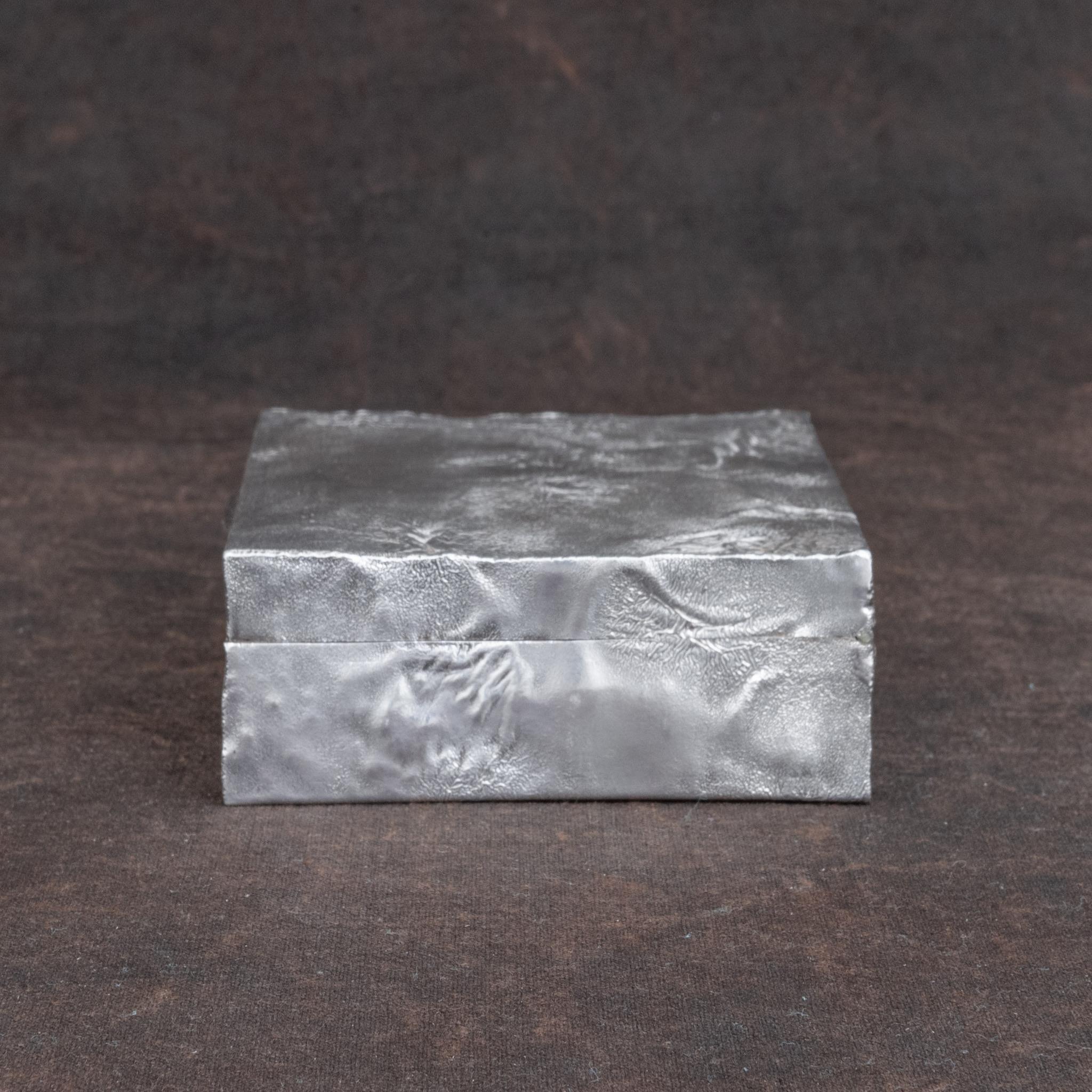 British Samorodok Sterling Silver Cigarette Box, Hallmarked, London 1966.