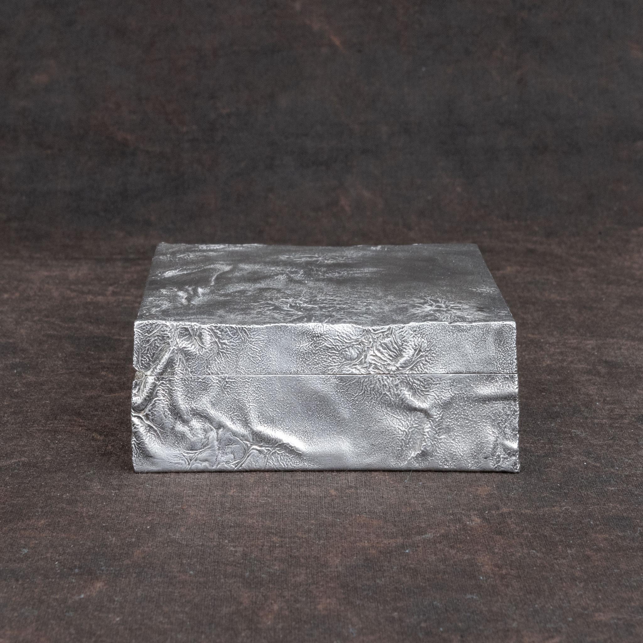 Mid-20th Century Samorodok Sterling Silver Cigarette Box, Hallmarked, London 1966.