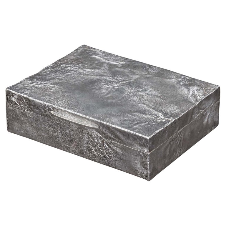 silver cigarette box hallmarked Sold at Auction: Hallmarked Silver cigarette box with engraved dedication,  weighted / loaded. Gross weight 701g
