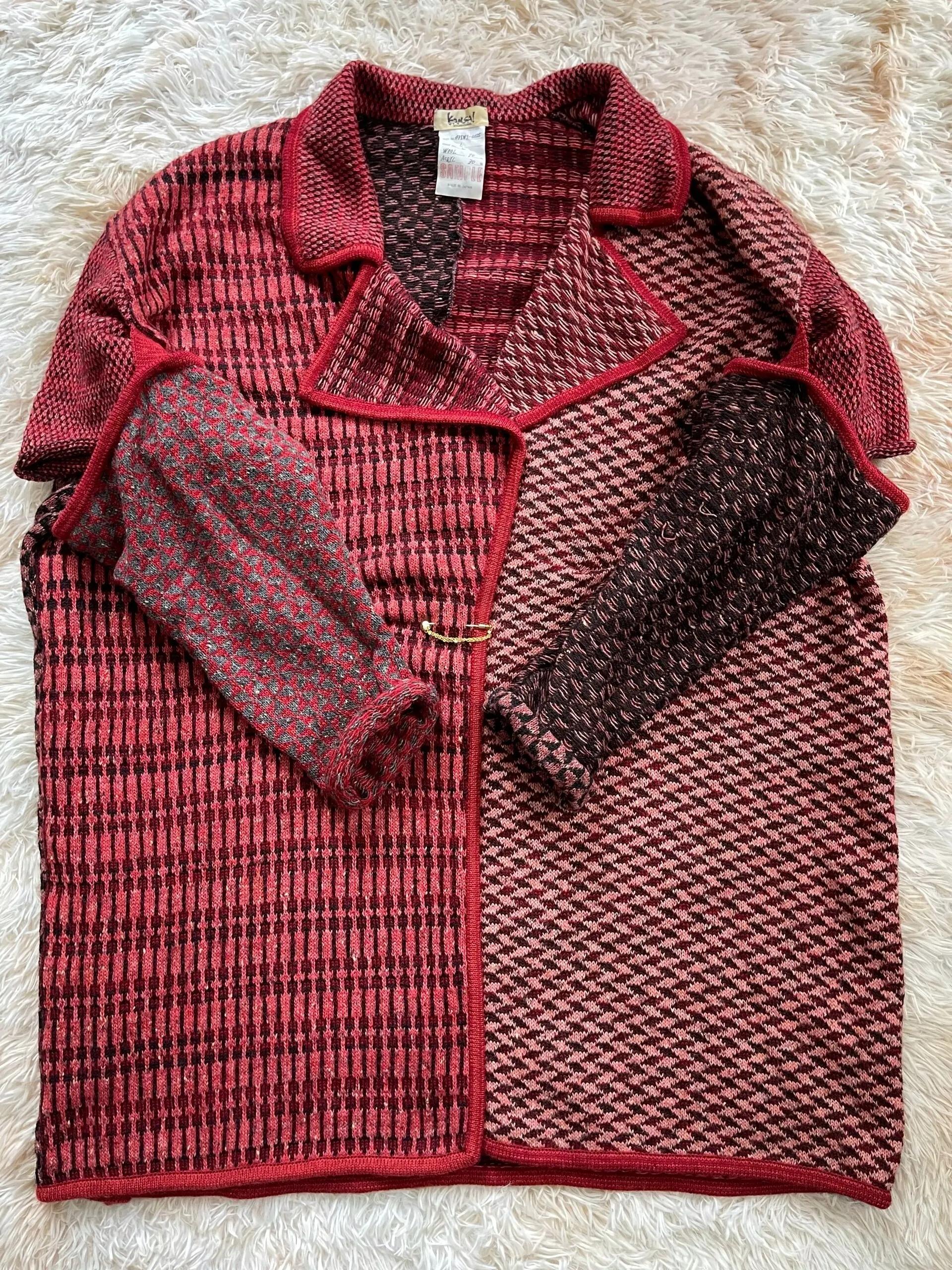 SAMPLE 1980's Kansai Yamamoto Ethnic Knit Coat For Sale 2