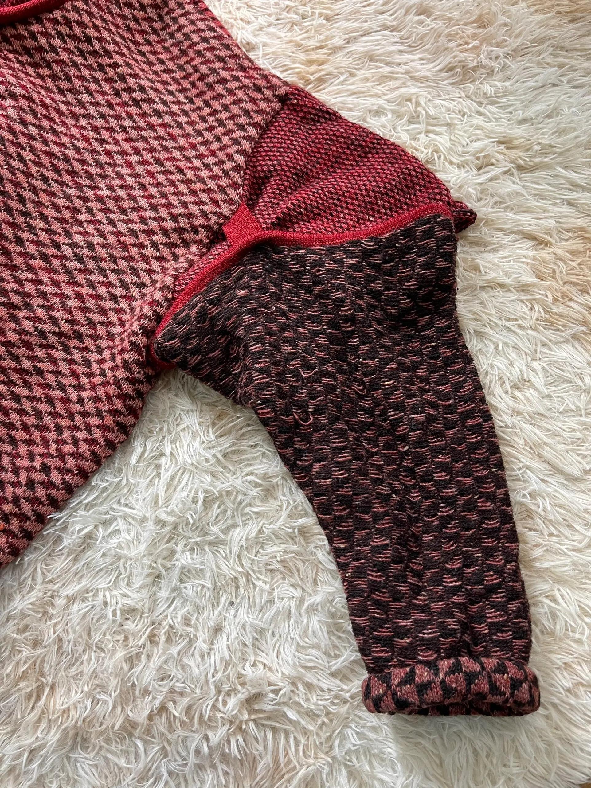 SAMPLE 1980's Kansai Yamamoto Ethnic Knit Coat For Sale 5