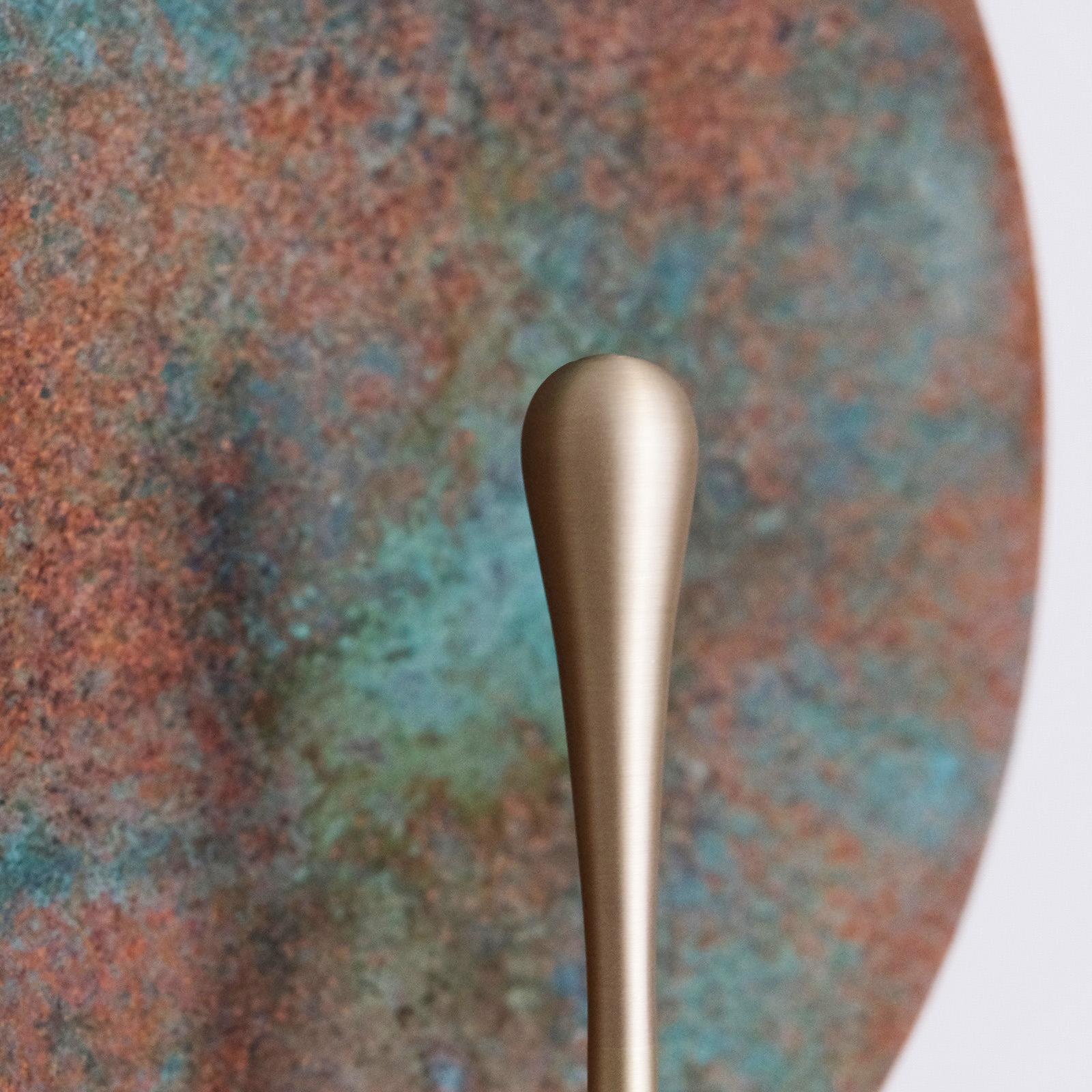 Brushed One-Off 'Cosmic Verdigris II' Handmade Patinated Brass Wall Light, Sconce