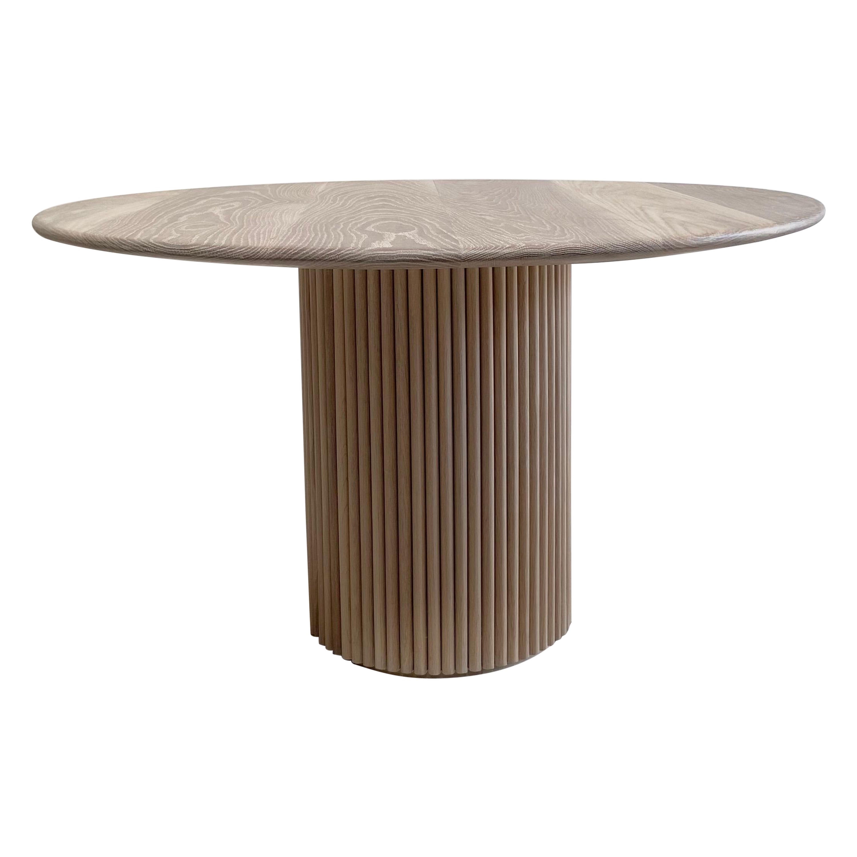 SAMPLE FINISH FOR White Oak Reeded Base Dining Table Entry