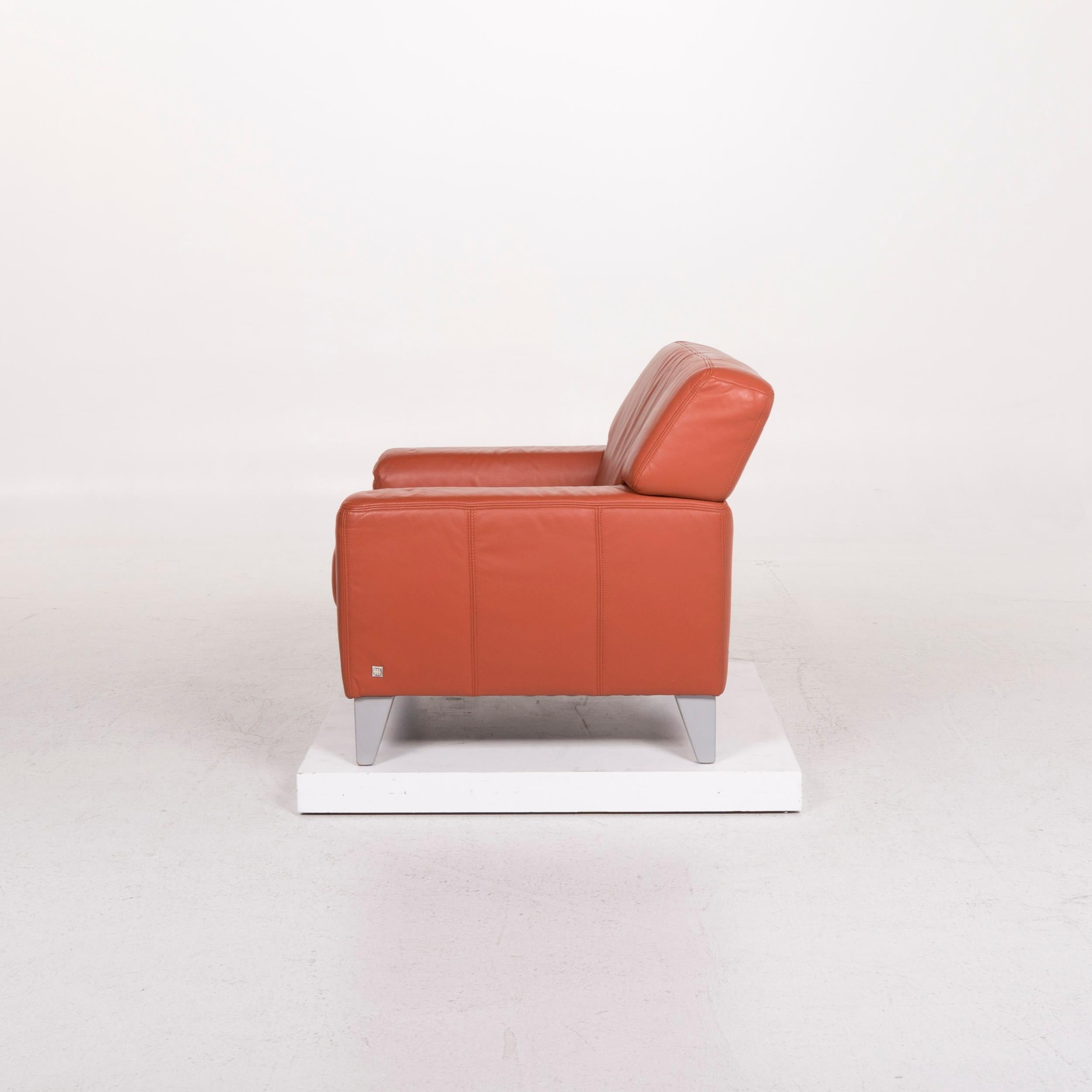Sample Ring Leather Armchair Terracotta 4