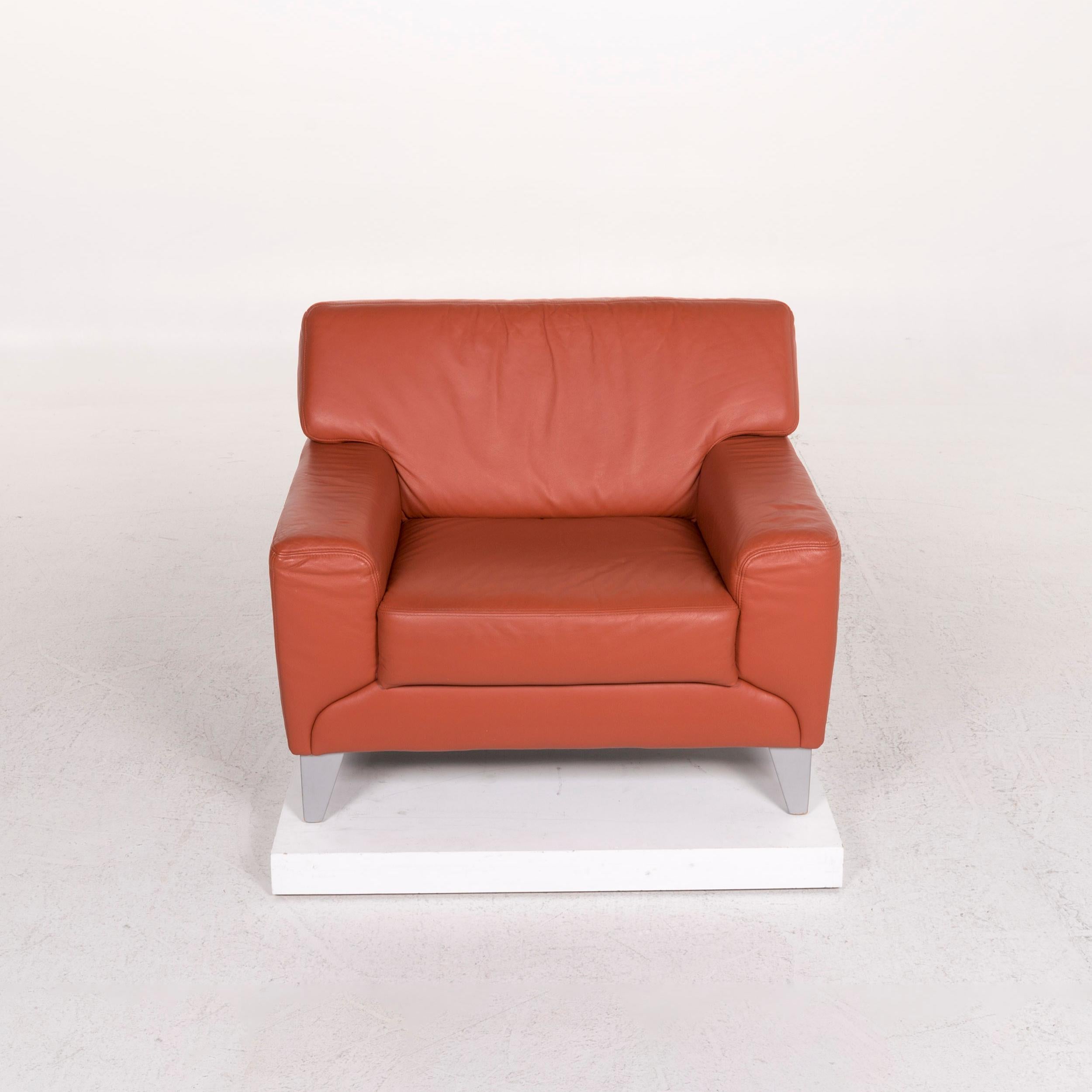 Sample Ring Leather Armchair Terracotta 1