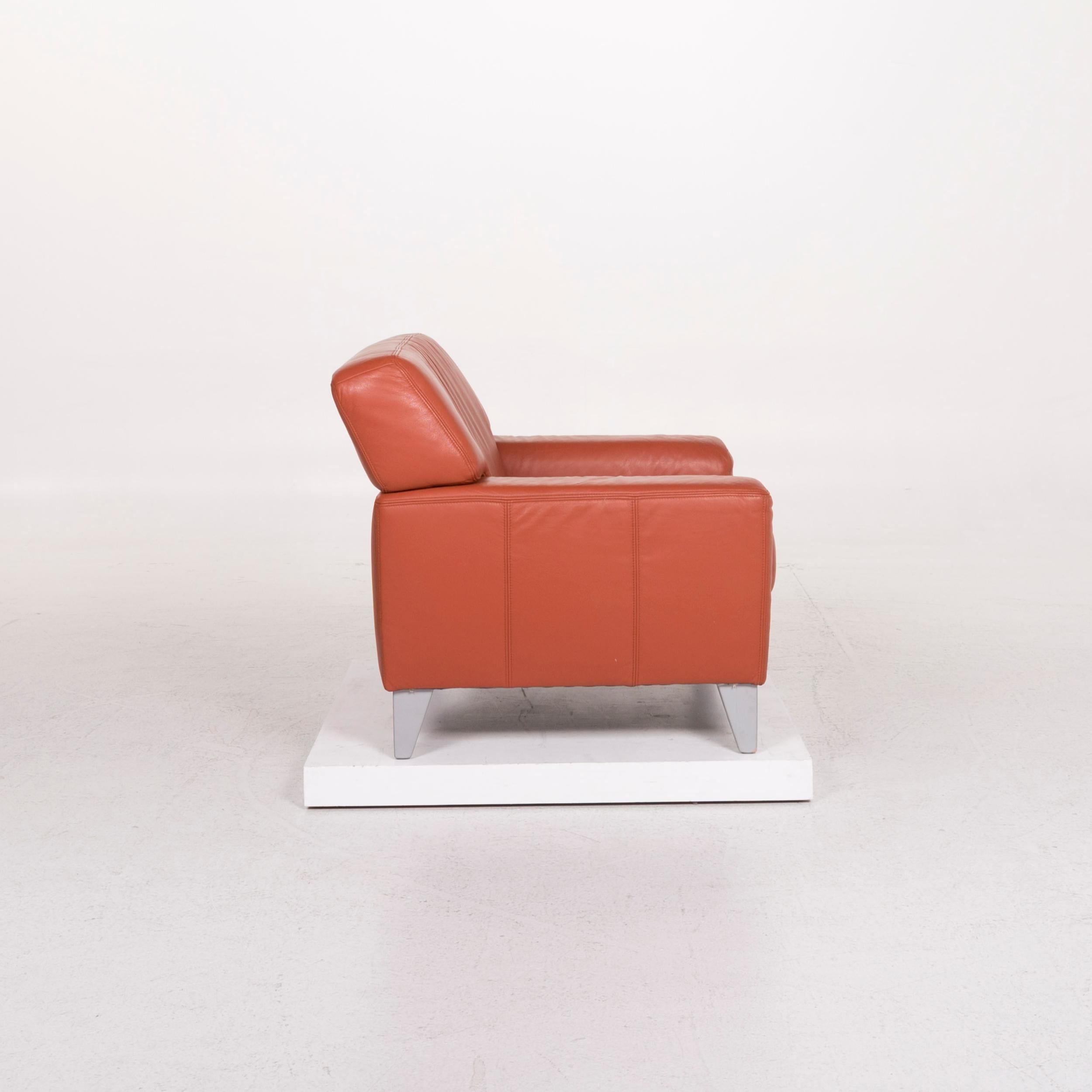 Sample Ring Leather Armchair Terracotta 2