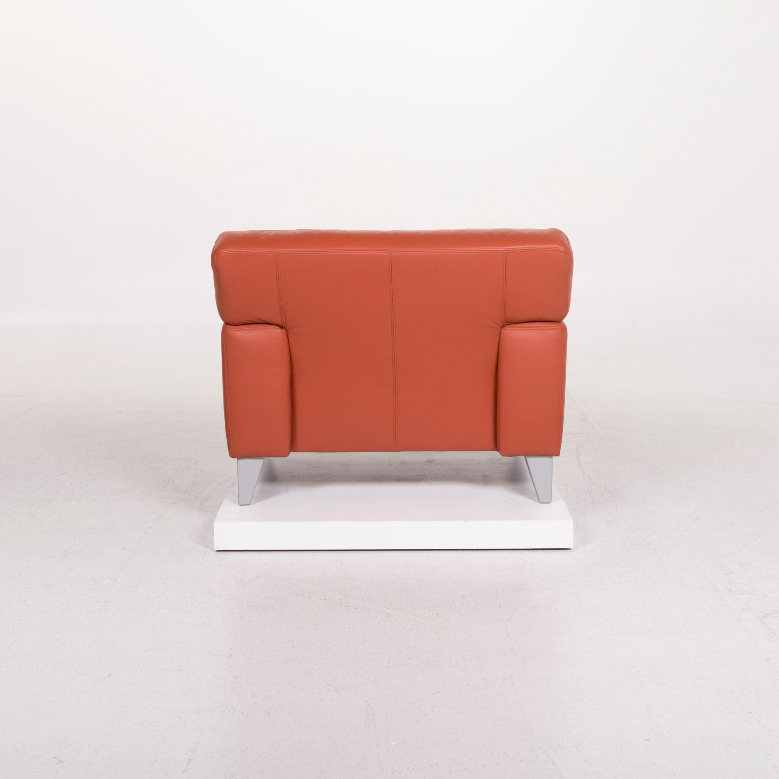 Sample Ring Leather Armchair Terracotta 3