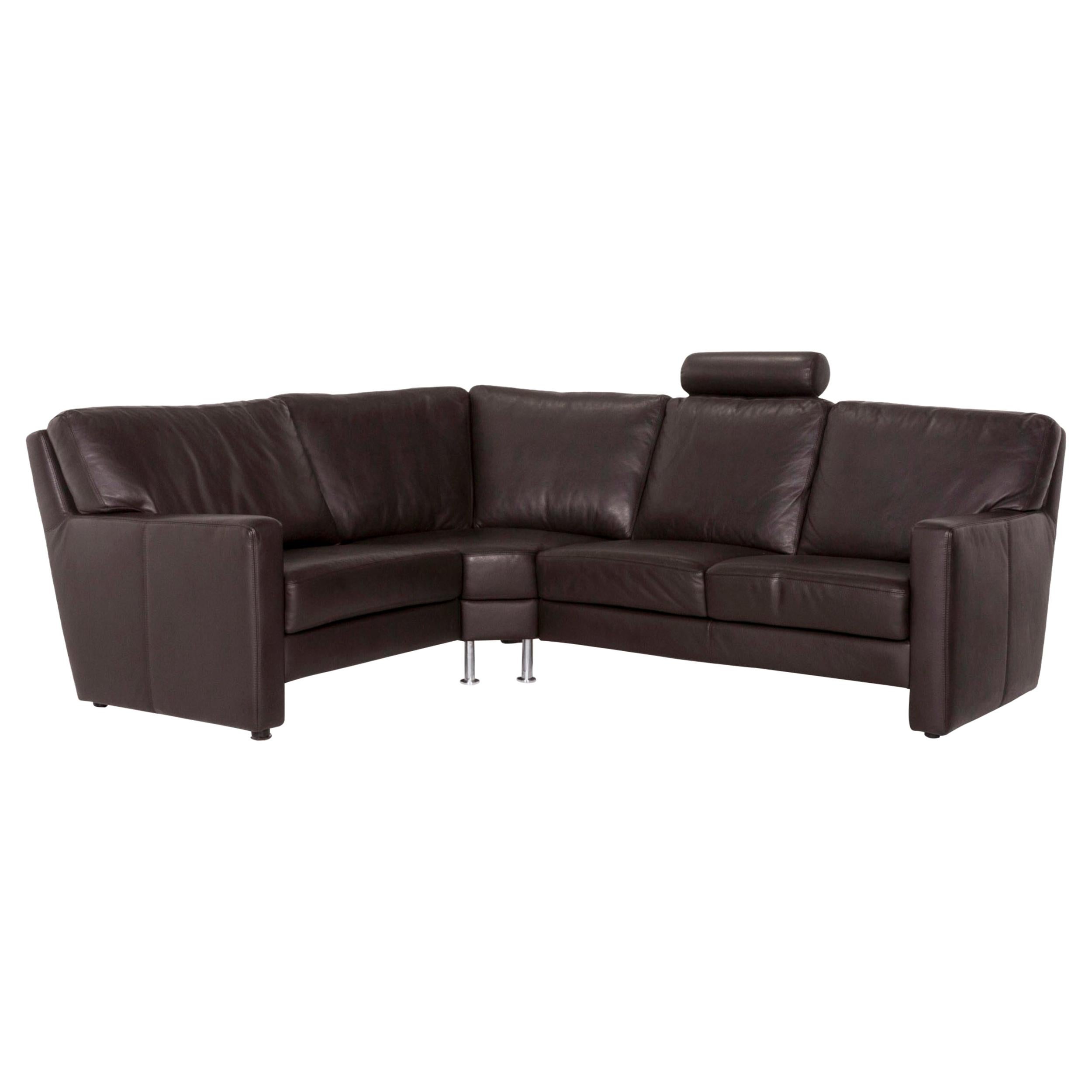 Sample Ring Leather Corner Sofa Brown Dark Brown Sofa Couch For Sale