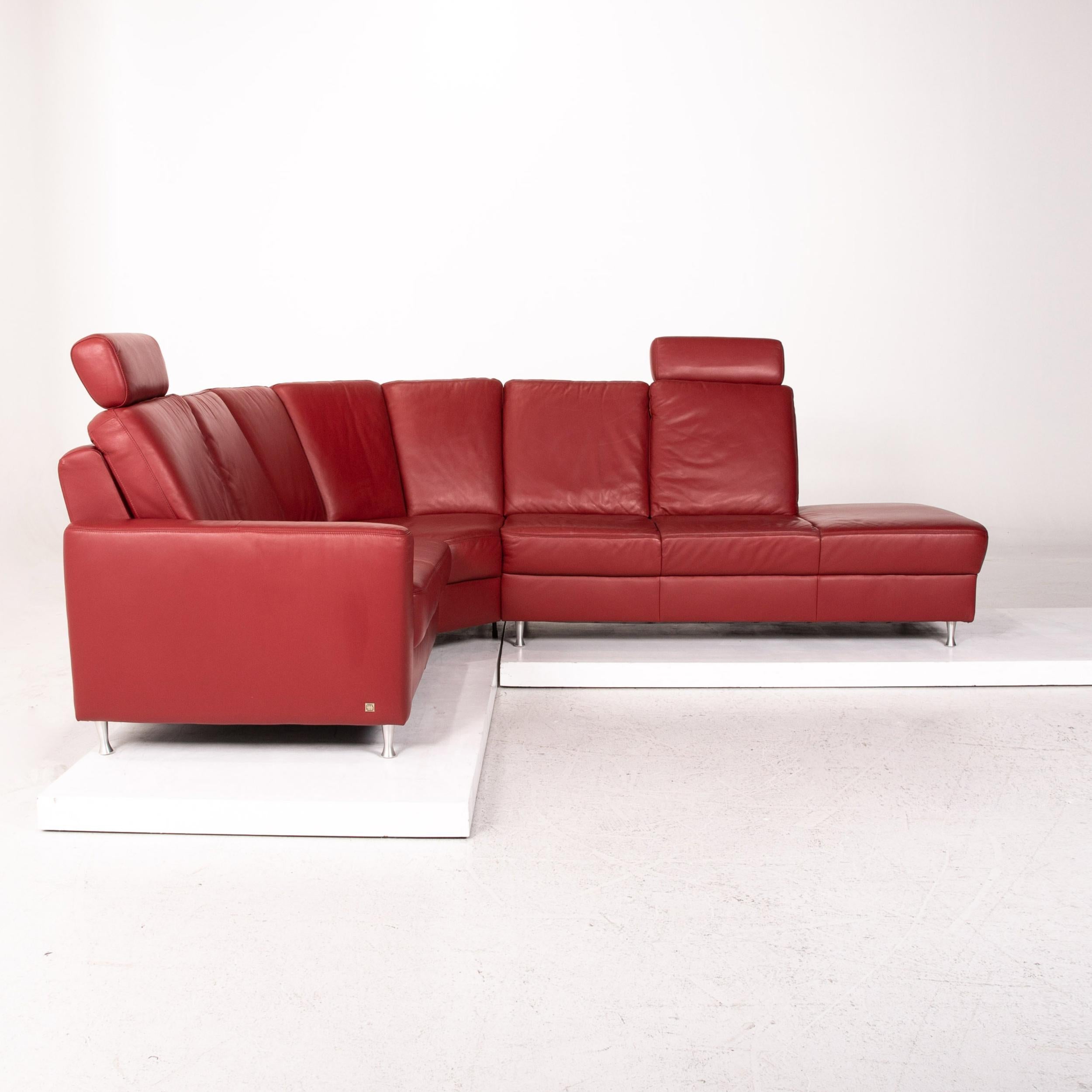 Sample Ring Leather Corner Sofa Red Dark Red Sofa Function Couch For Sale 4
