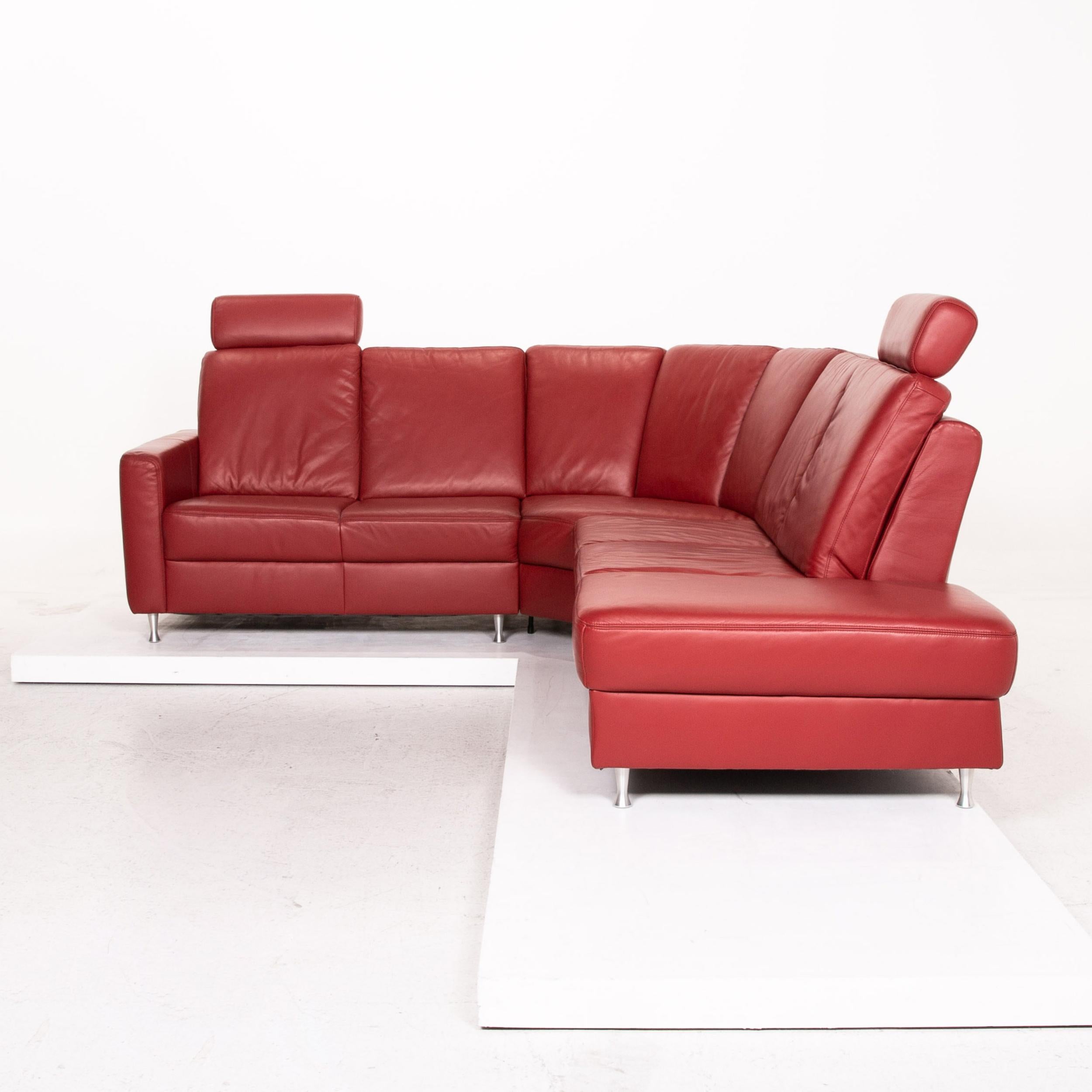 Sample Ring Leather Corner Sofa Red Dark Red Sofa Function Couch For Sale 6