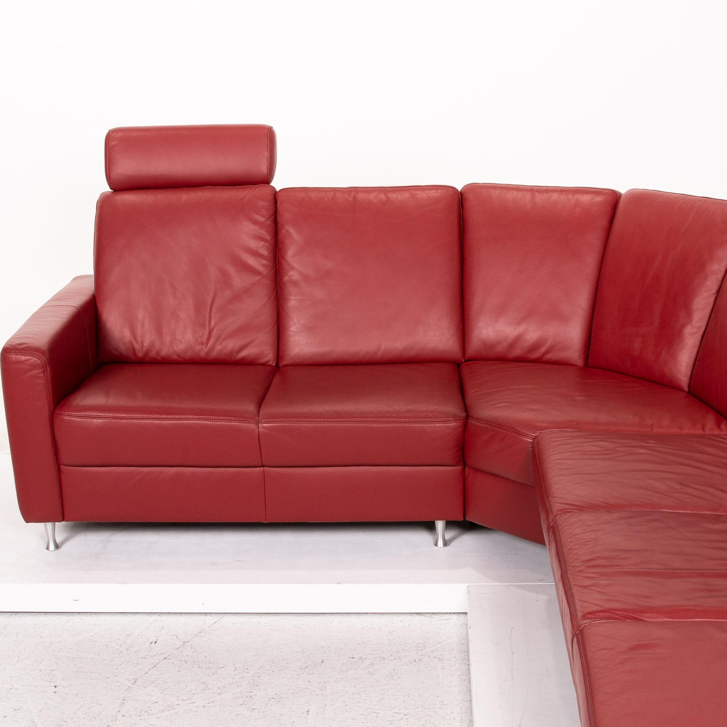 Sample Ring Leather Corner Sofa Red Dark Red Sofa Function Couch For Sale 1