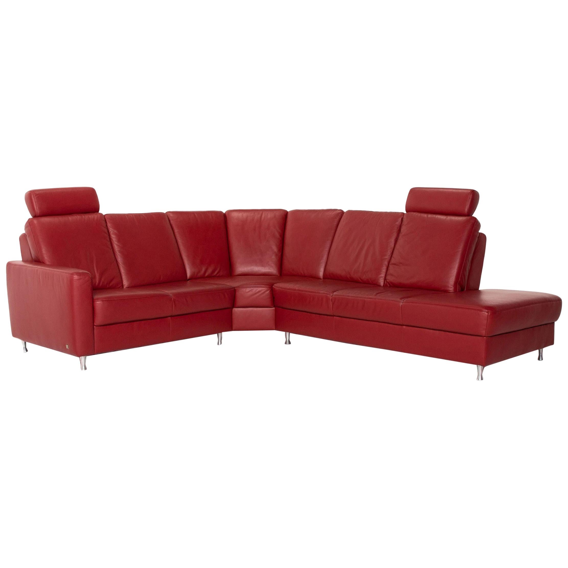 Sample Ring Leather Corner Sofa Red Dark Red Sofa Function Couch For Sale