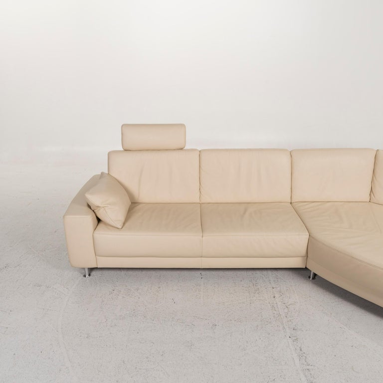 Sample Ring Leather Sofa Cream Corner Sofa For Sale at 1stDibs