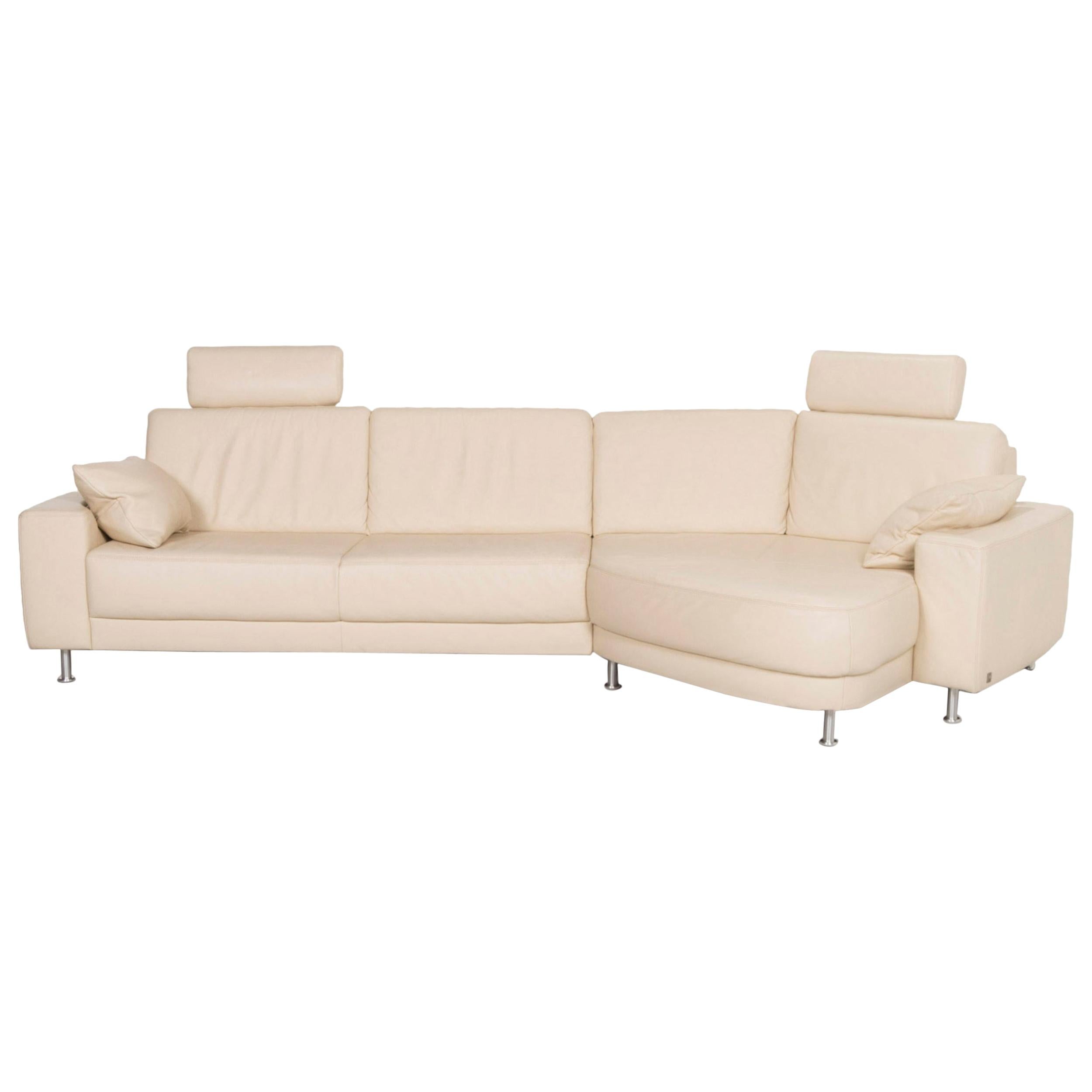 Sample Ring Leather Sofa Cream Corner Sofa For Sale at 1stDibs