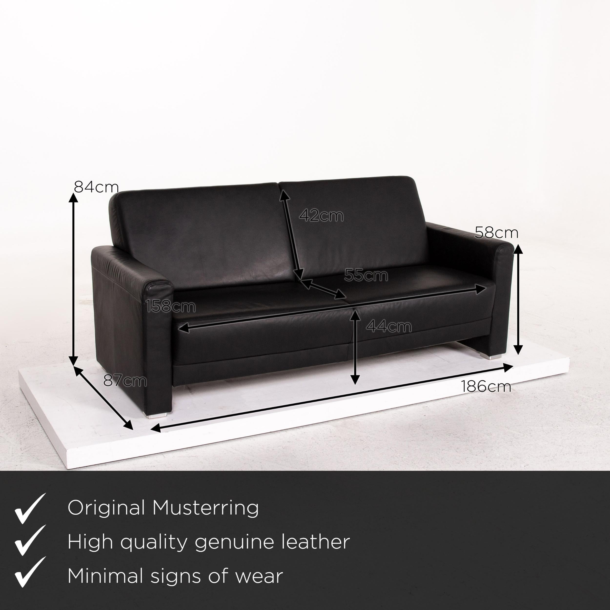 We present to you a Sample ring leather sofa set black 1 three-seat 1 two-seat couch.
 

 Product measurements in centimeters:
 

Depth 87
Width 186
Height 84
Seat height 44
Rest height 58
Seat depth 55
Seat width 158
Back height