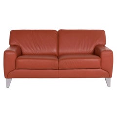 Sample Ring Leather Sofa Terracotta Two-Seat
