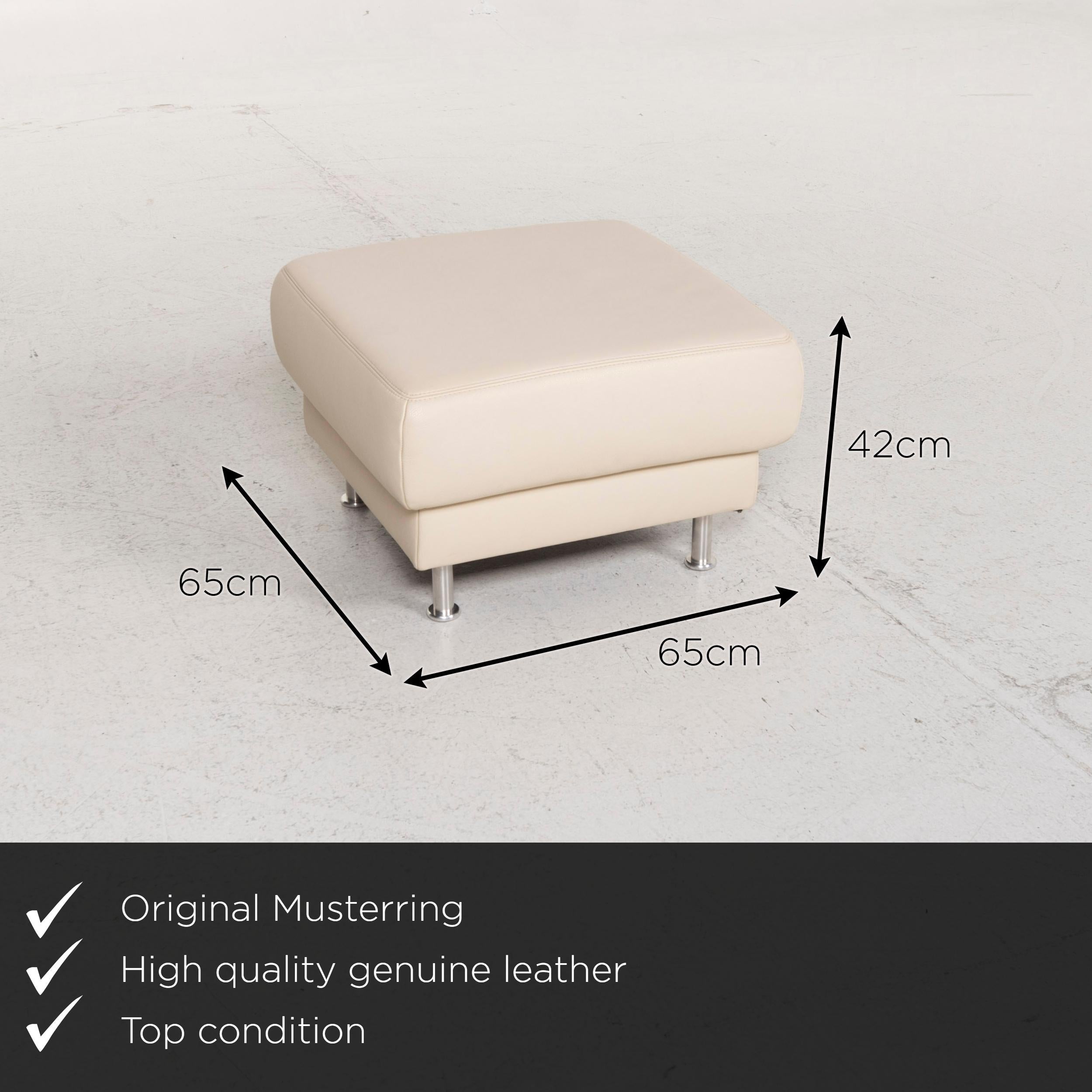 We present to you a sample ring leather stool cream.


 Product measurements in centimeters:
 

Depth 65
 Width 65
 Height 42.





 