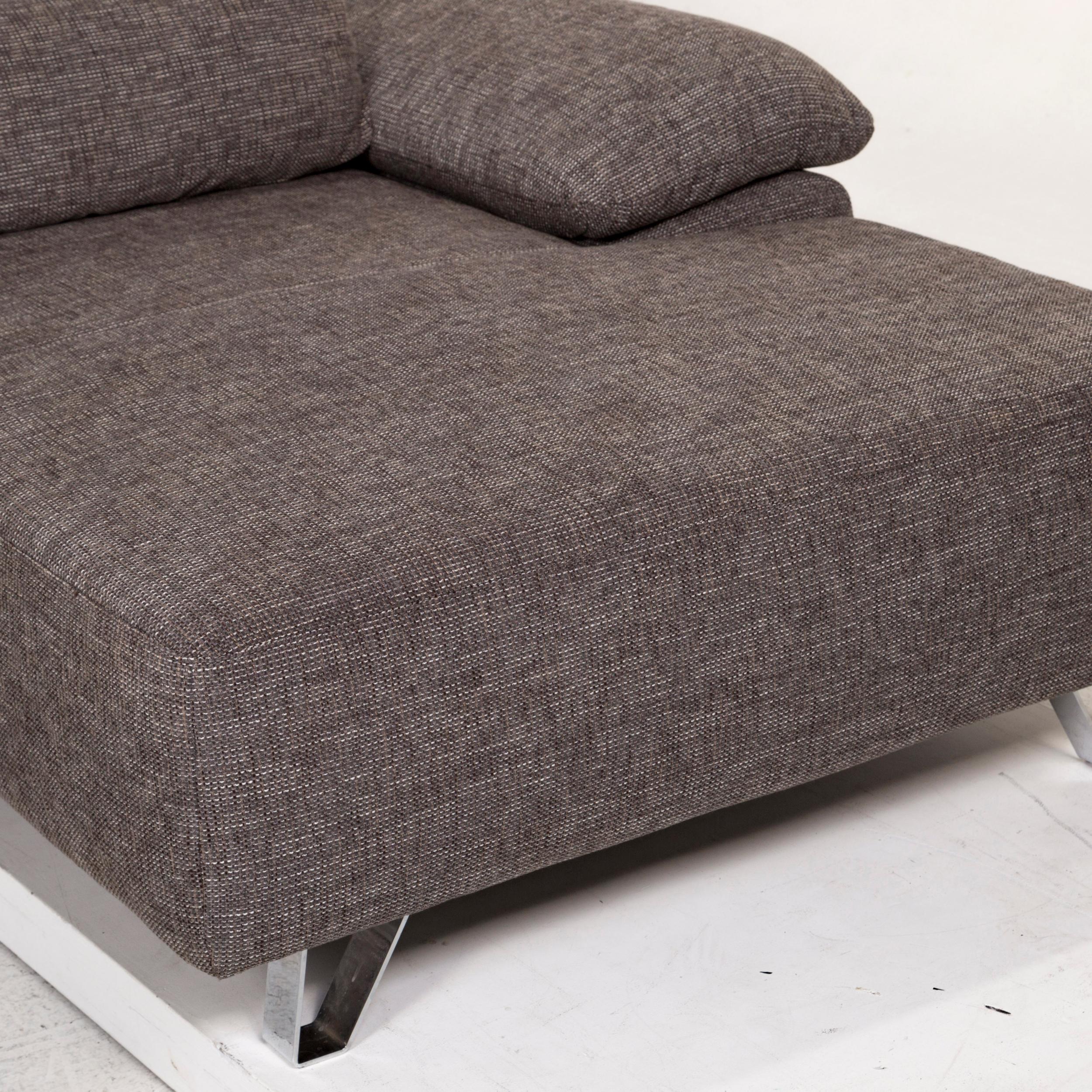 Sample Ring MR 680 Fabric Corner Sofa Gray Function Couch In Good Condition In Cologne, DE