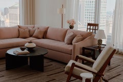 Sample Sale Coffee Table Round Modern Contemporary Handmade Blackened Steel