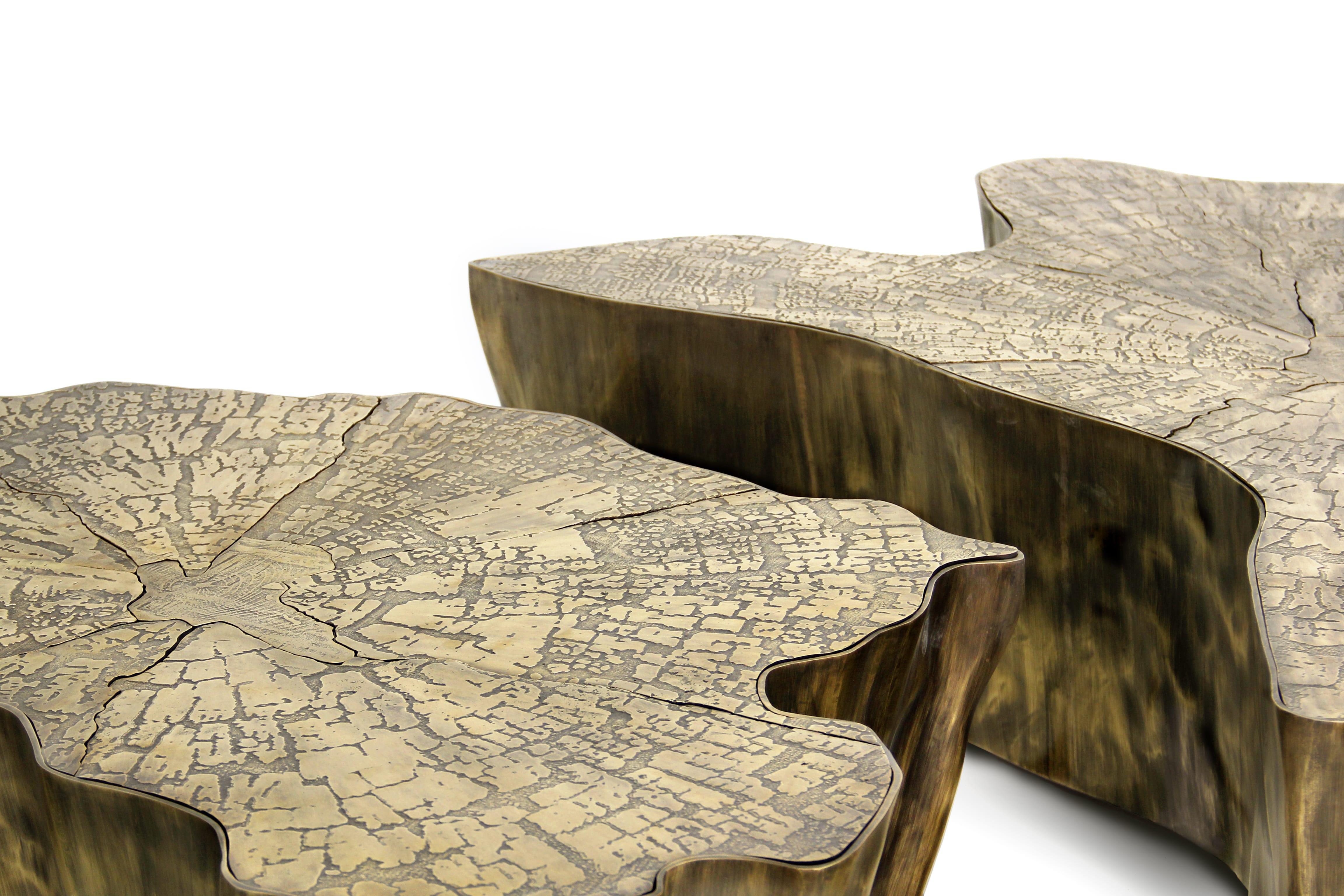 Portuguese Samples of Eden Big Center Table in Patina Casted Brass
