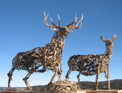 Sampson und Delilah Leben Sized Elch Statuen von The Peak Antler