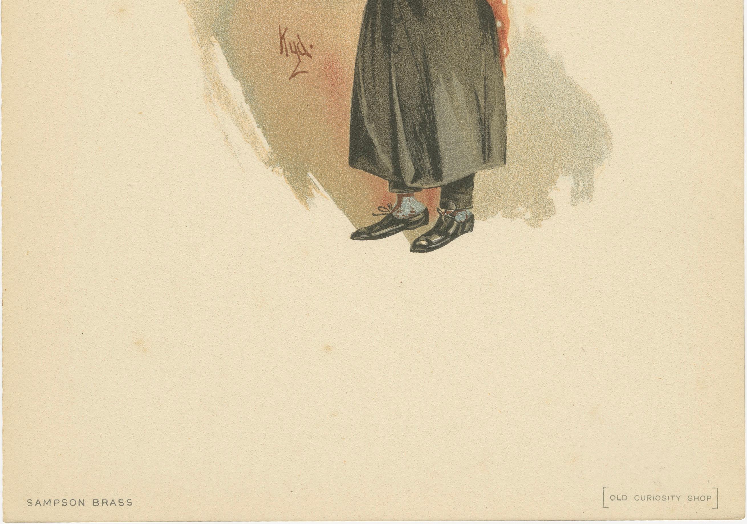 Sampson Brass aus Old Curiosity Shop - Kyd Charakterdruck nach Dickens, 1889 (Papier) im Angebot