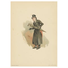 Sampson Brass de Old Curiosity Shop - Grabado Kyd de personajes según Dickens, 1889