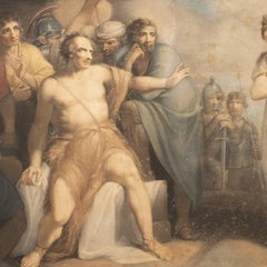 Sampson & Dalilah "At The Gate Of Prison" Colored Copper Engraving