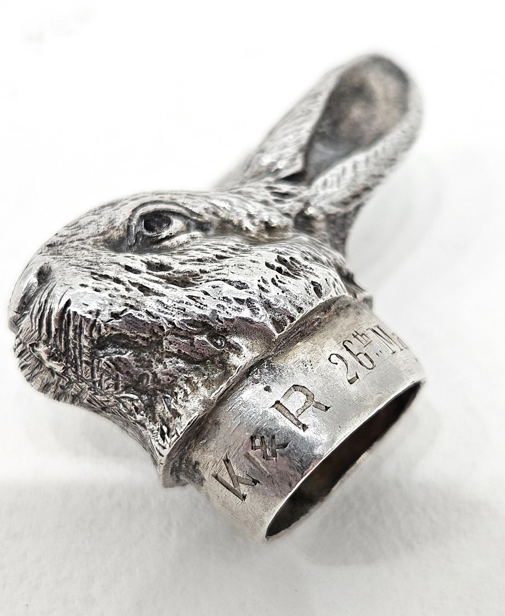 Sampson Mordan & Co. Antique Silver Rabbit Pepperette, London, 1899 For Sale 6
