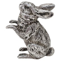 Sampson Mordan & Co. Vintage Silver Rabbit Pepperette, London, 1899