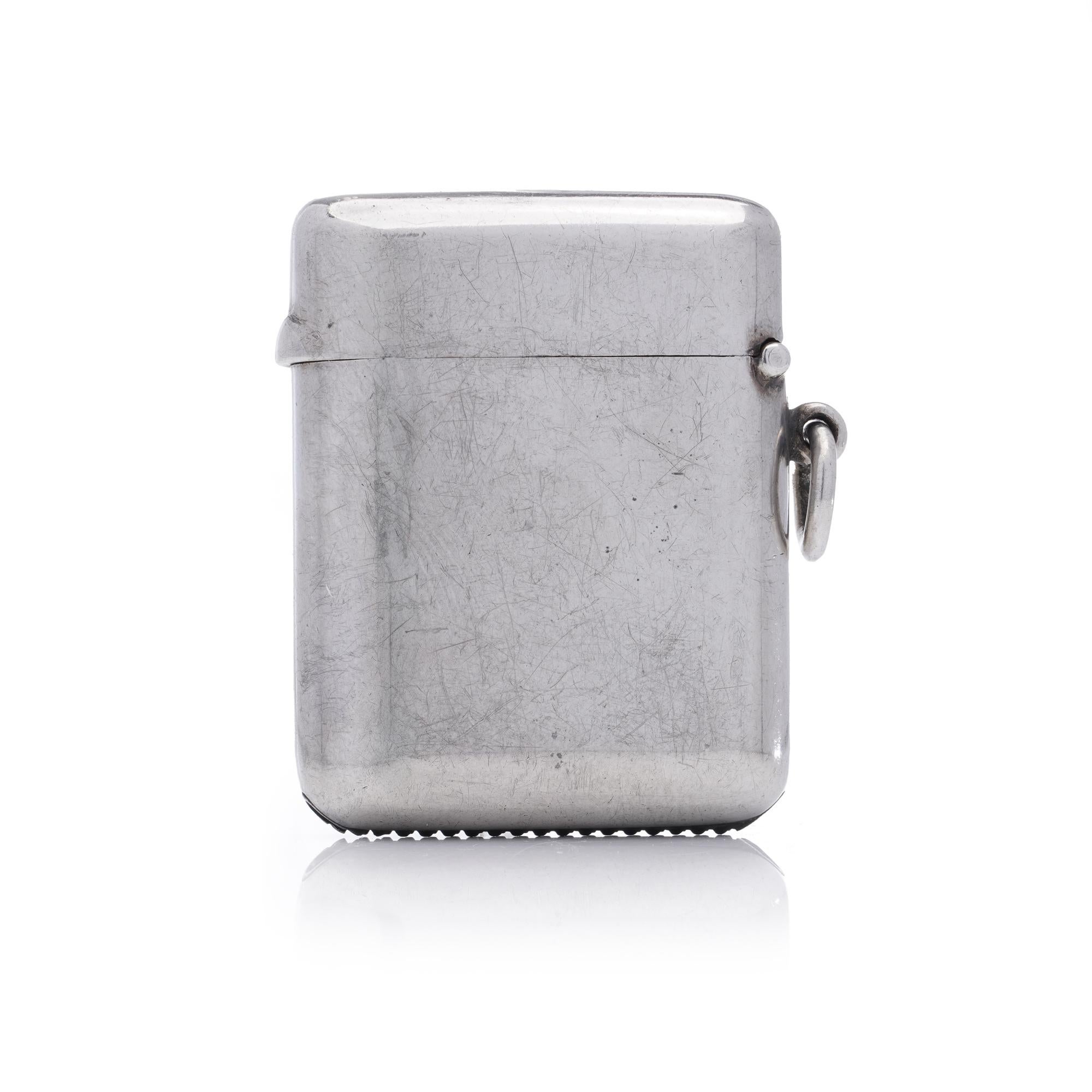 Estuche de vesta de plata Sampson Mordan & Co. en venta 2