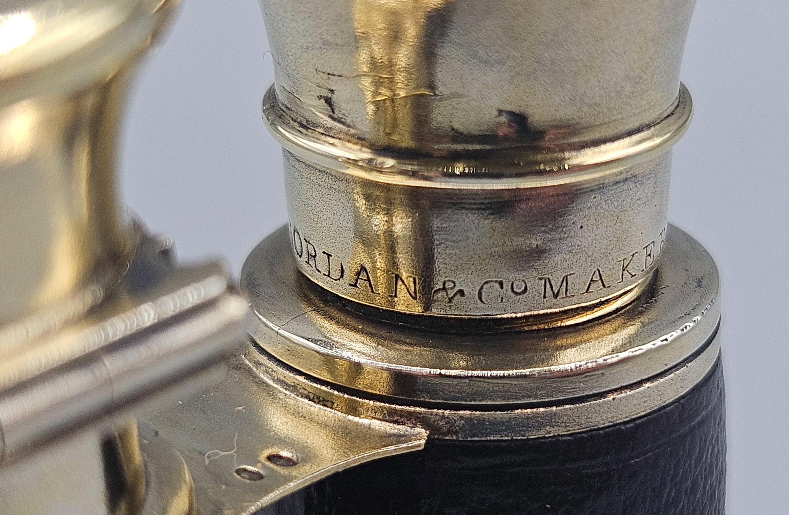 Sampsons Mordan Occhiali da opera in argento dorato Doppia bottiglia di profumo, astuccio, anni '70 del XIX secolo In condizioni buone in vendita a London, GB