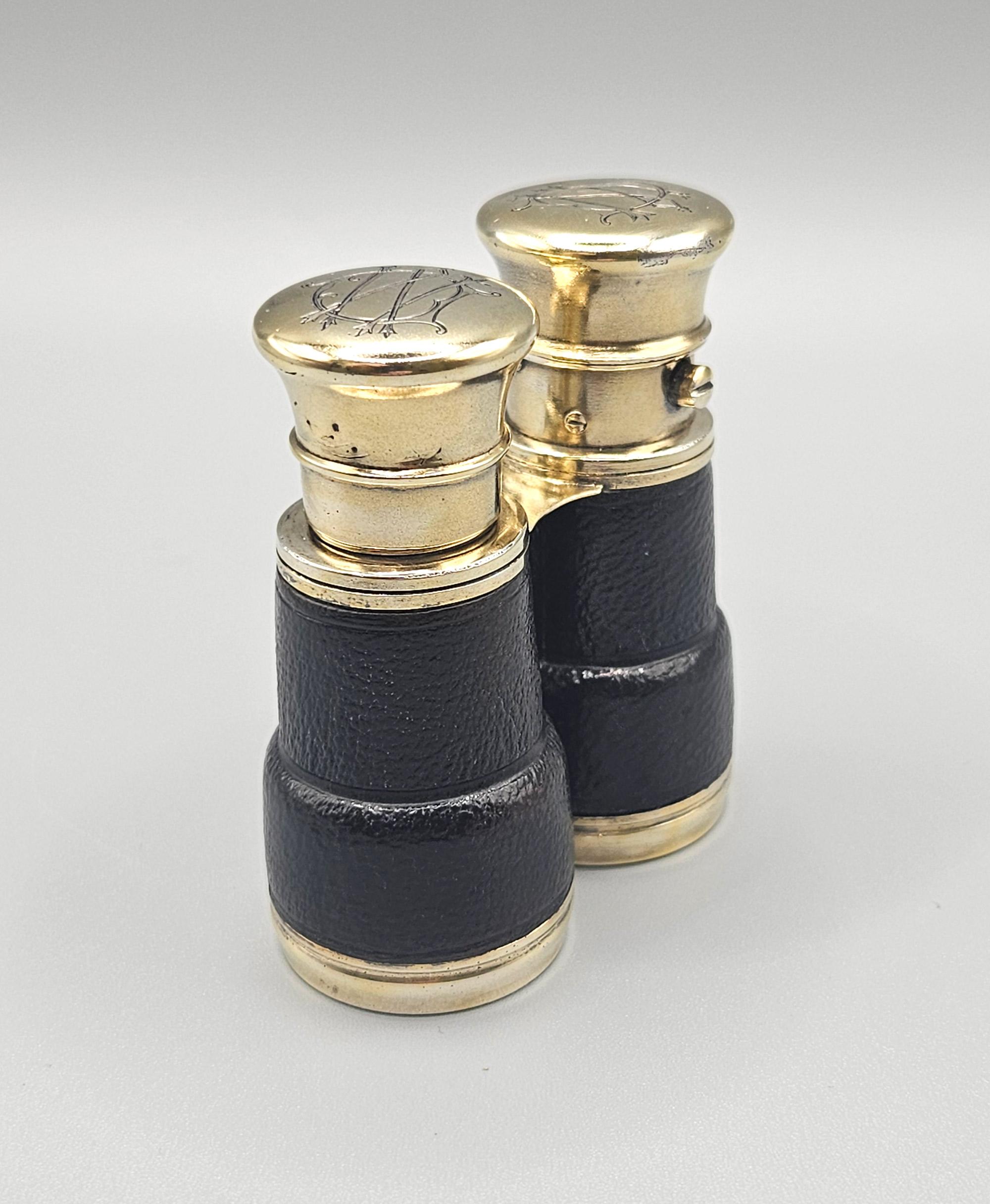 Argento Sampsons Mordan Occhiali da opera in argento dorato Doppia bottiglia di profumo, astuccio, anni '70 del XIX secolo in vendita