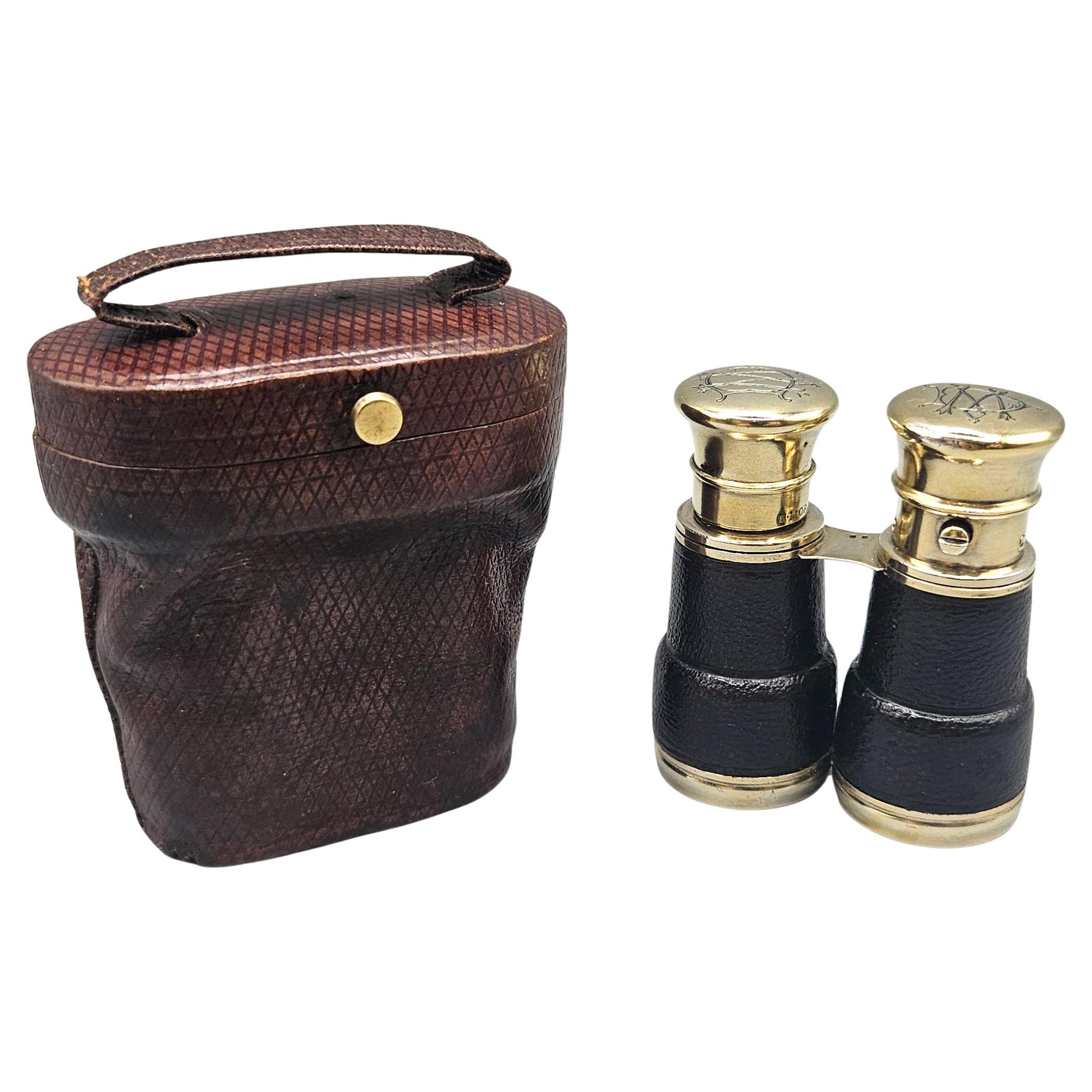 Sampsons Mordan Occhiali da opera in argento dorato Doppia bottiglia di profumo, astuccio, anni '70 del XIX secolo in vendita