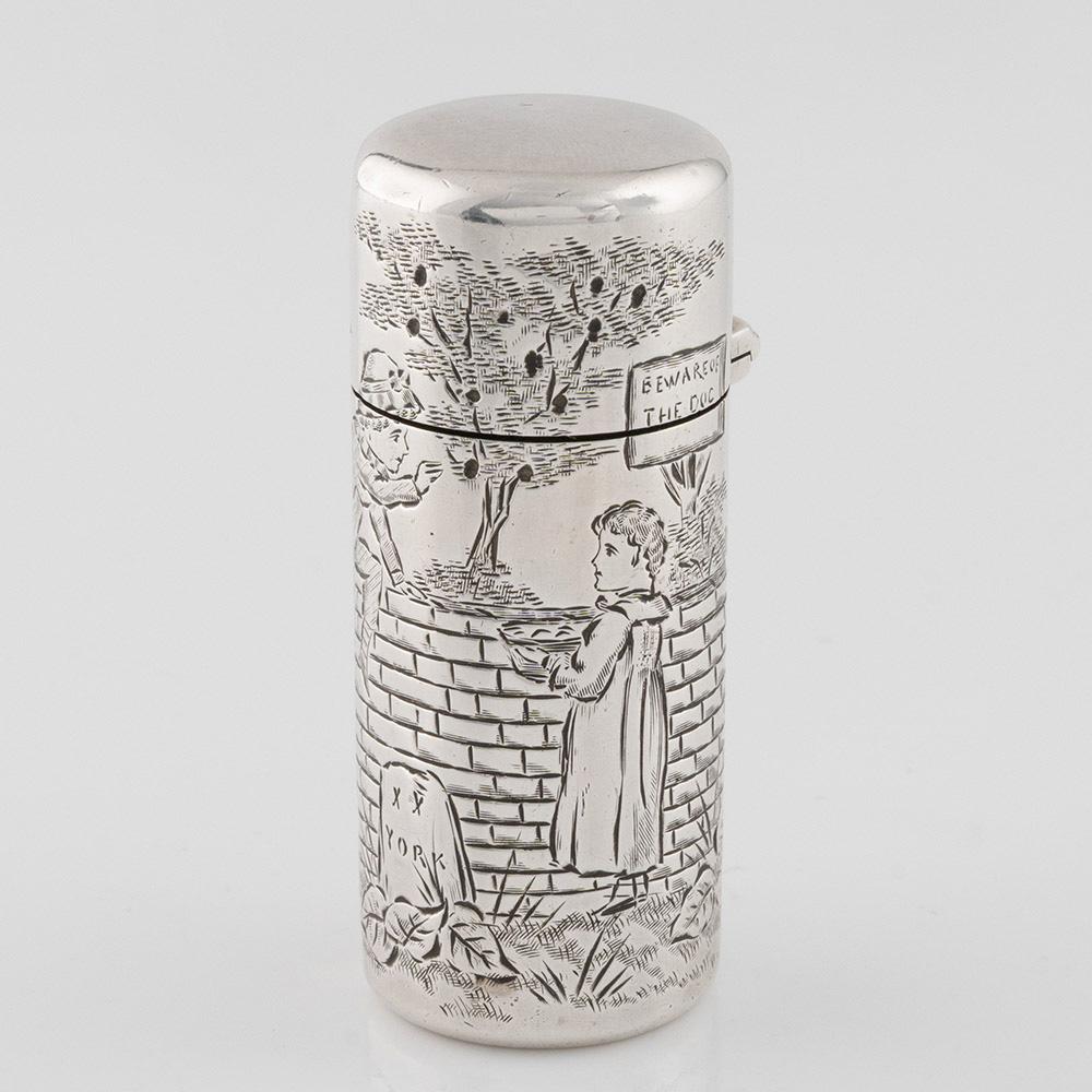 Victorian Sampson Mordan Silver Perfume Bottle London 1884 For Sale
