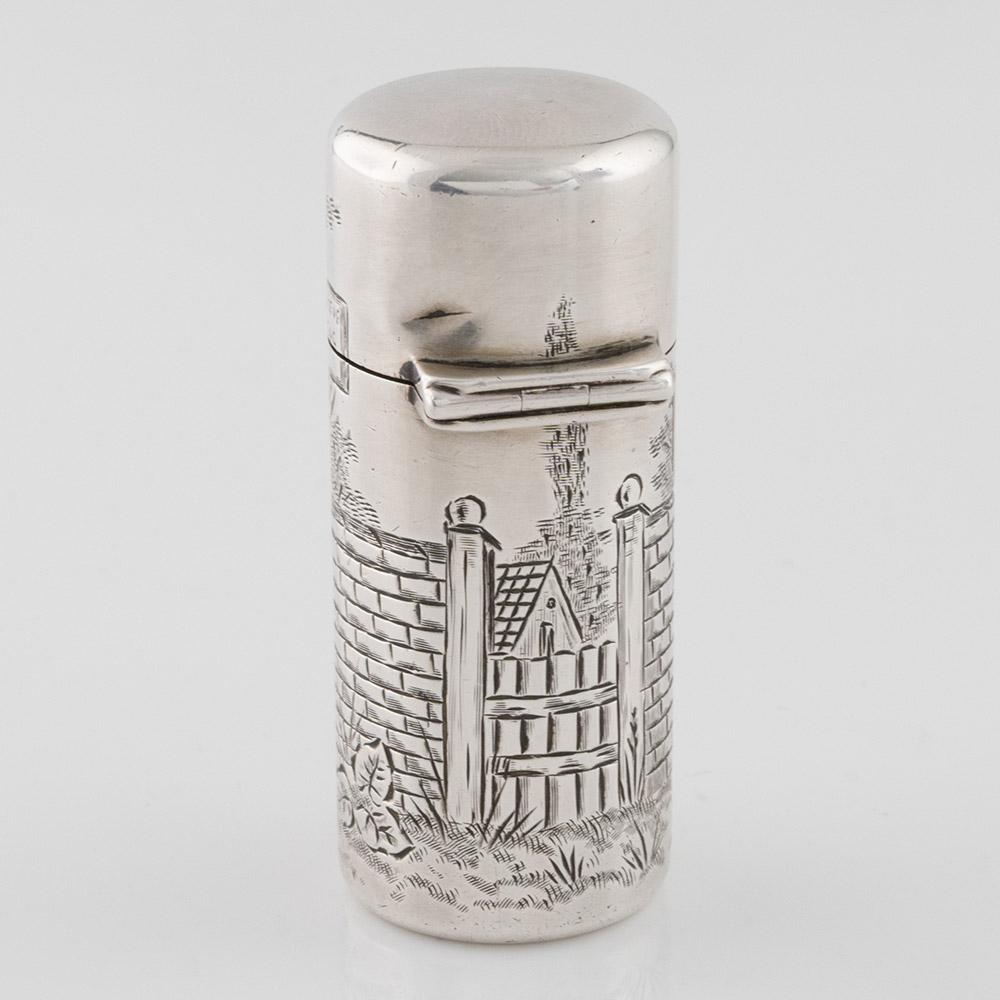 British Sampson Mordan Silver Perfume Bottle London 1884 For Sale