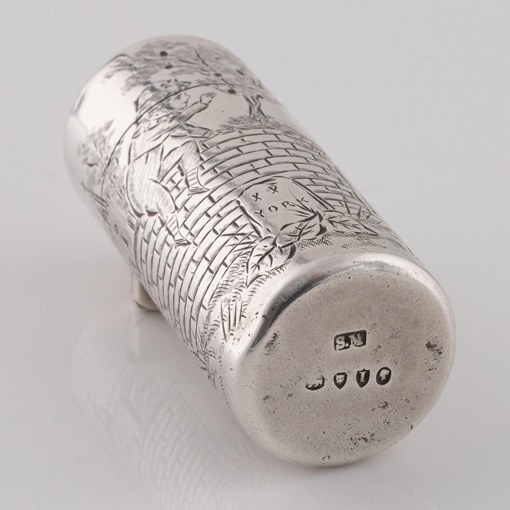 Late 19th Century Sampson Mordan Silver Perfume Bottle London 1884 For Sale