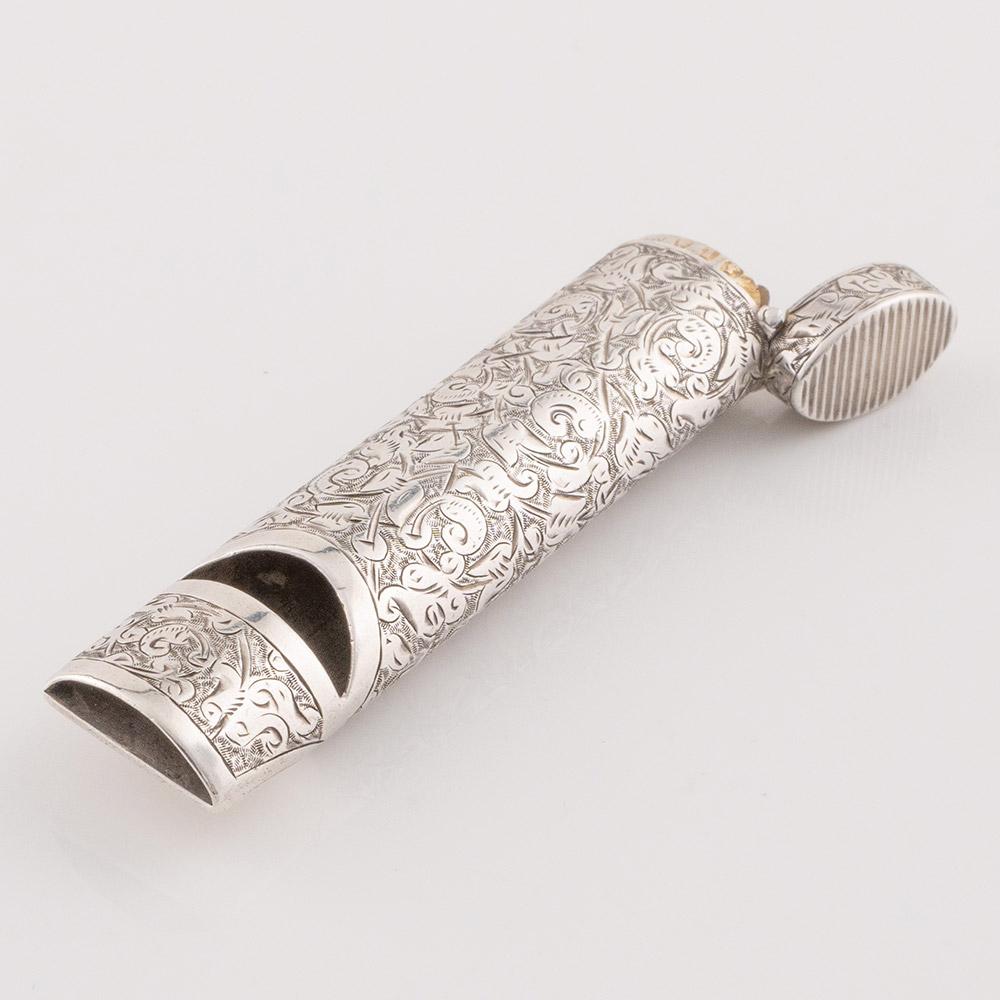 Late 19th Century Sampson Mordan Vesta Case with Whistle London 1884