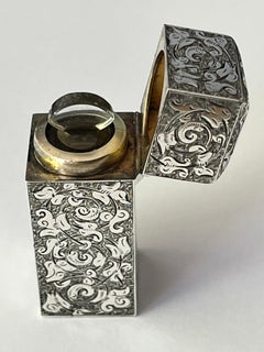 Sampson Mordan Victorian Sterling Silver Scent or Perfume Bottle Flask
