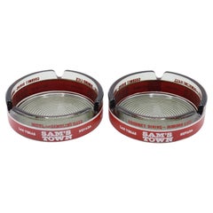 Sam's Town Glass Ashtrays - a Pair