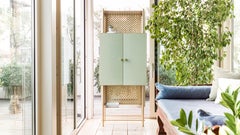 Samsara Luxury Artisanal Cabinet, Metal Structure and Shelves, Made in Italy