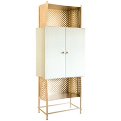 Samsara Luxury Artisanal Cabinet, Metal Structure and Shelves, Made in Italy