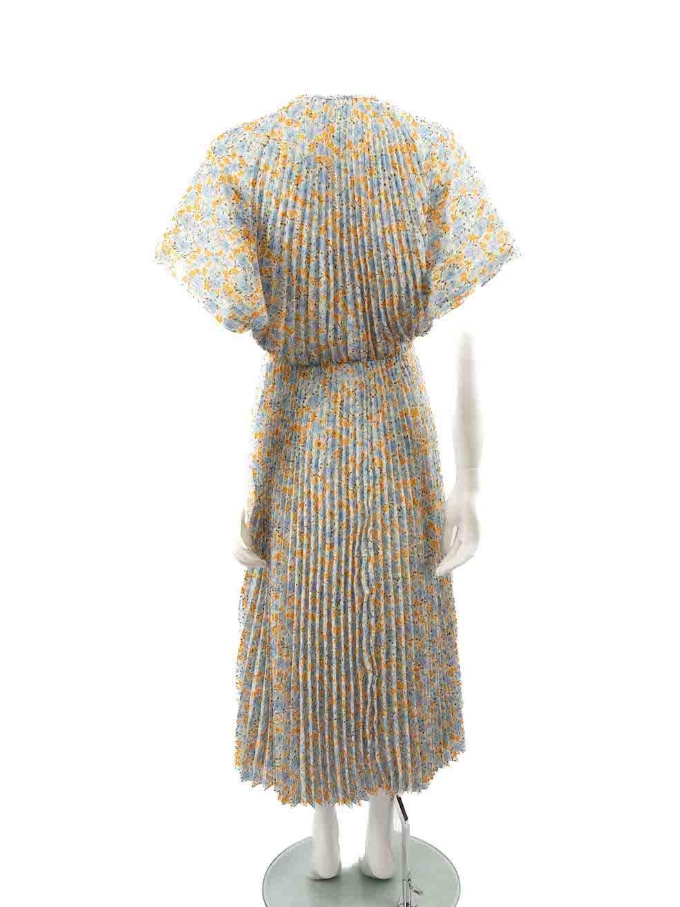 Samsøe Samsøe Floral Print Pleated Midi Dress Size S In Good Condition For Sale In London, GB