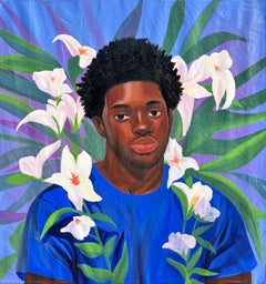 Boy and the Blossom 1 -21st Century Contemporary Figurative Portrait, Modern Men