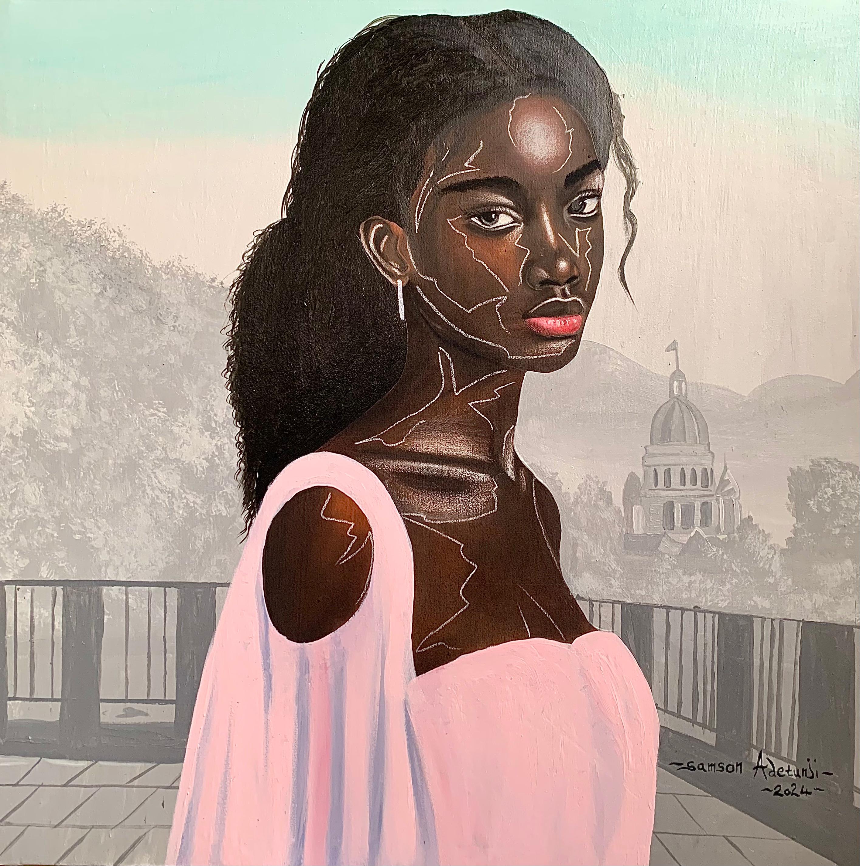Eleganza Incantevole - Mixed Media Art di Samson Adetunji