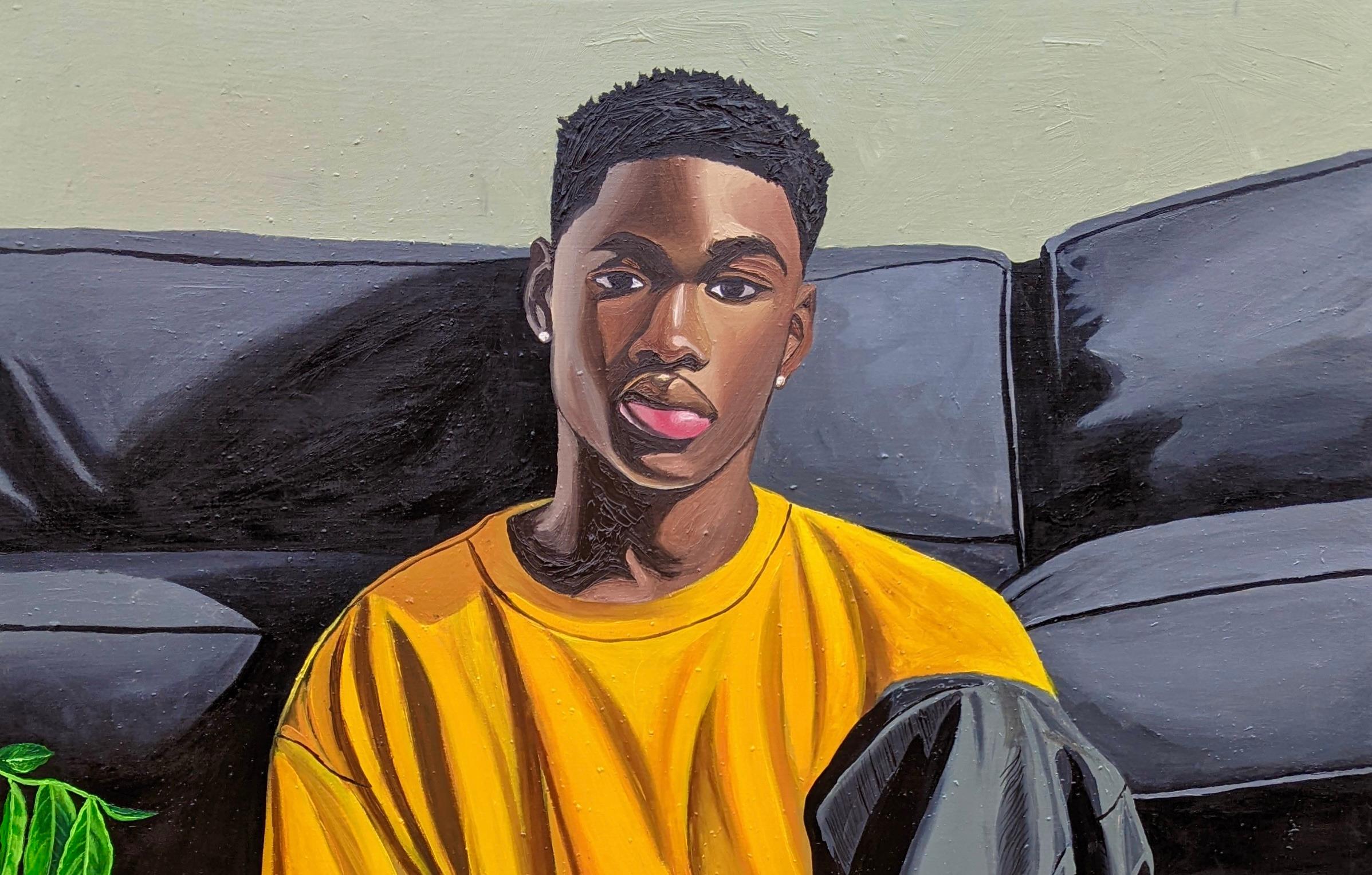 Heart Space - Siglo XXI, Contemporáneo, Retrato Figurativo, Hombres, Amor, Hogar - Painting de Samson Adetunji