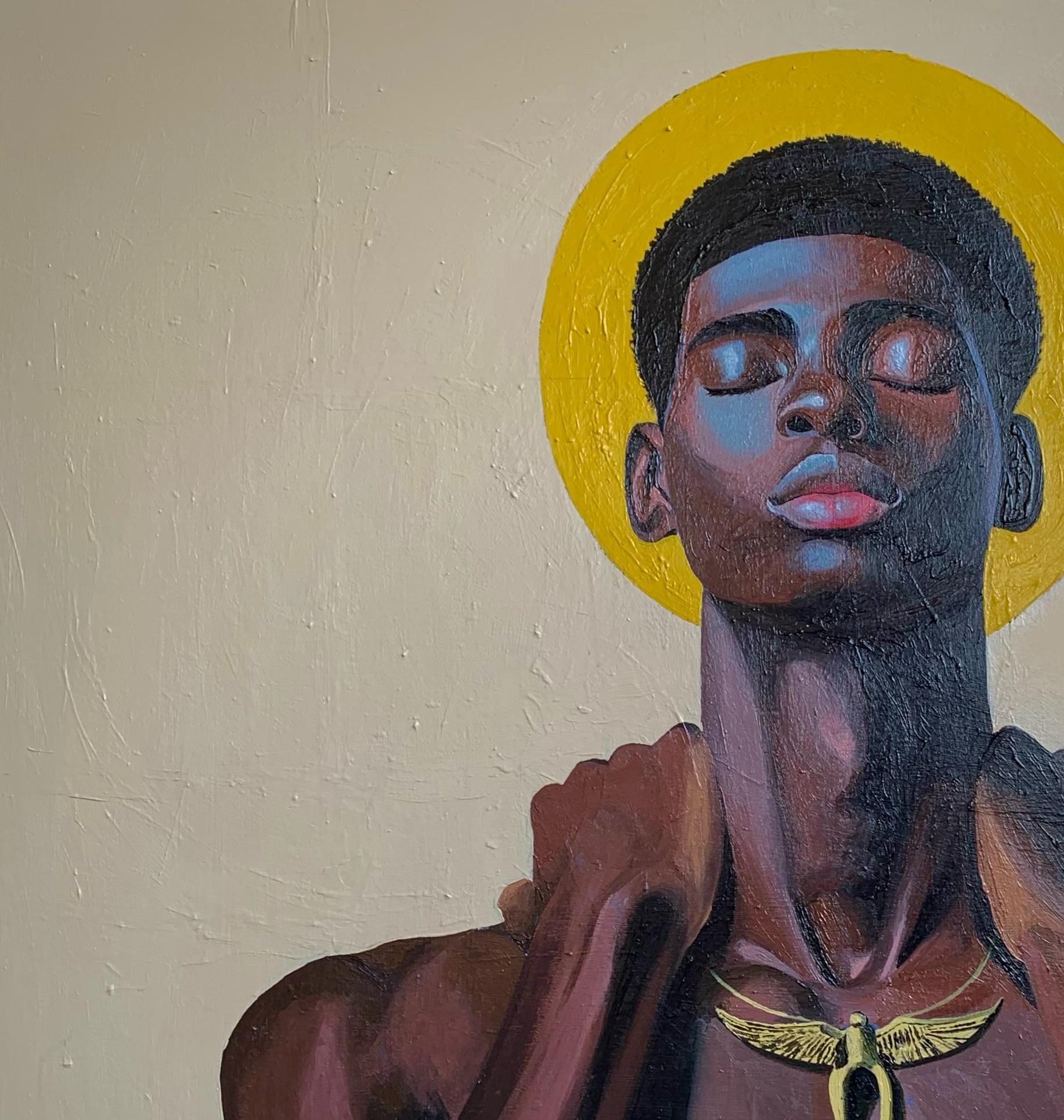 In The Stillness (I'm Not Everything, But Still Me) - 21st Century, Contemporary - Painting by Samson Adetunji