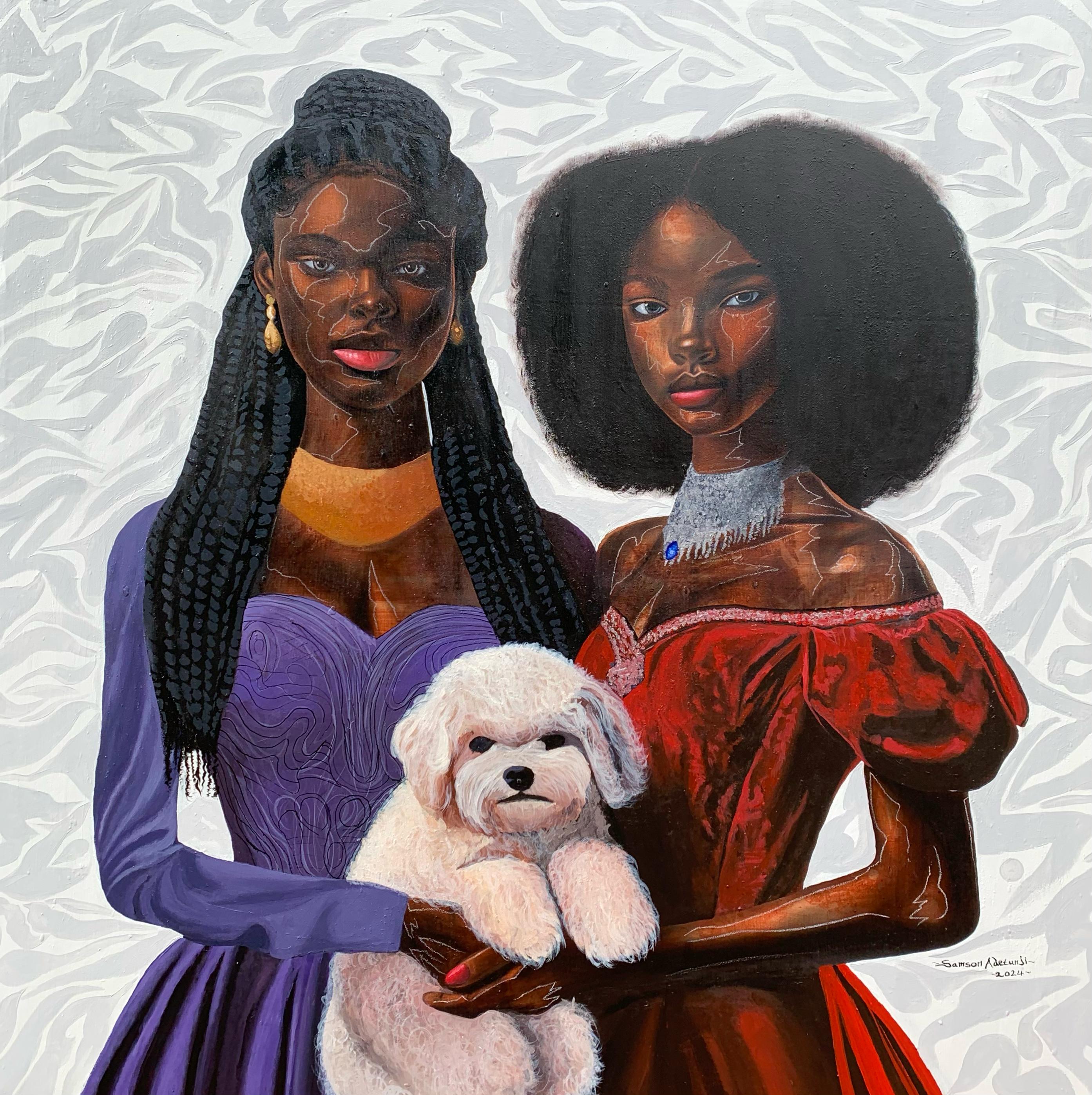 Sisterhood of Grace (We Thrive) - 21° secolo, Contemporaneo, Donne, Orsacchiotto - Mixed Media Art di Samson Adetunji