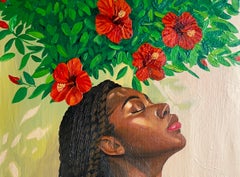 Soft Like Morning - 21st Century, Contemporary, Portrait, Africa Women, Floral